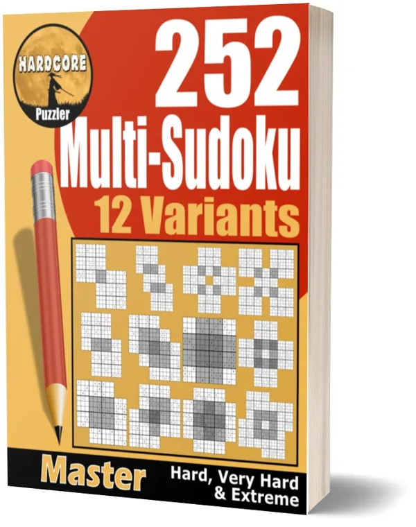 Cover of 252 Hard to Extreme Multi Sudoku Puzzles in 12 Variants