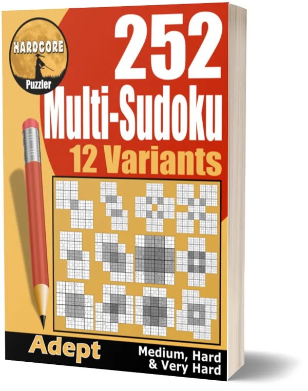 Cover of 252 Medium to Very Hard Multi Sudoku Puzzles in 12 Variants