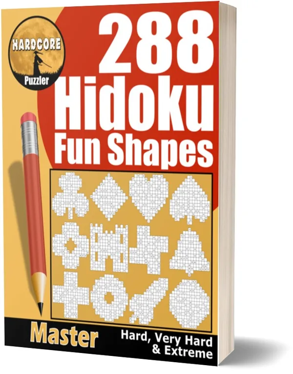 Cover of 288 Hard to Extreme Hidoku Fun Shape Puzzles for Adults