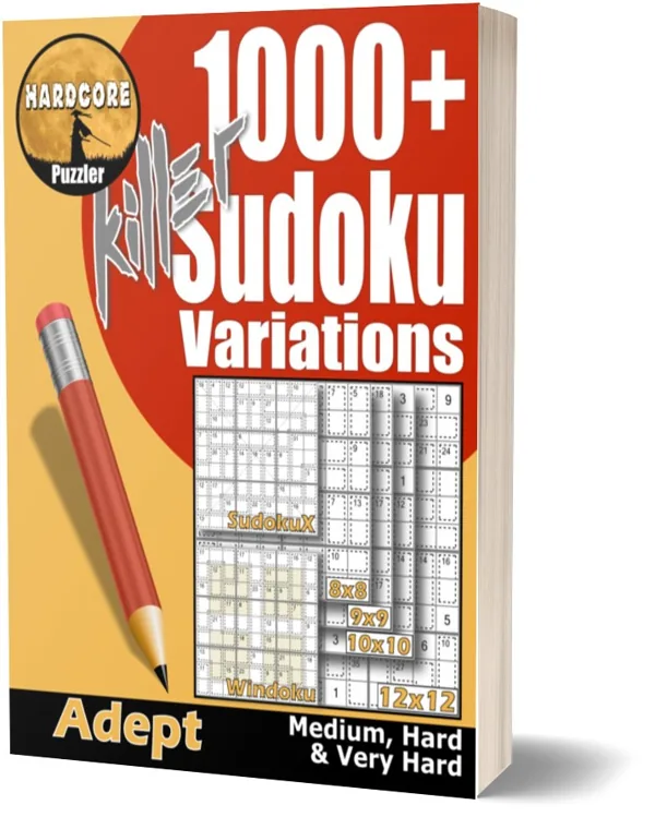 Cover of 1000+ Medium to Very Hard Killer Sudoku Puzzle Variants for Adults