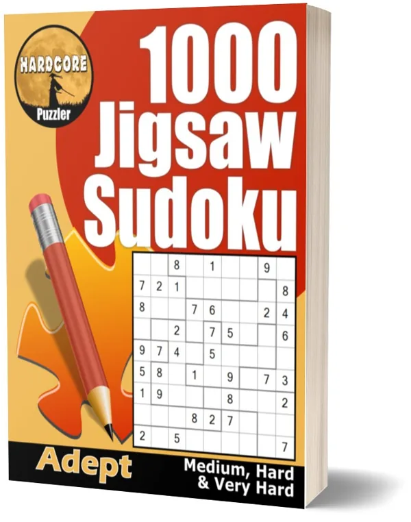 Cover of 1000 Medium to Very Hard Jigsaw Sudoku Puzzles for Adults