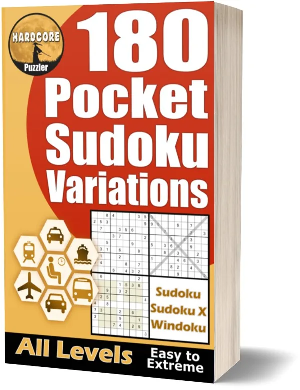 Cover of 180 Easy to Extreme Pocket Sudoku Variations for Adults