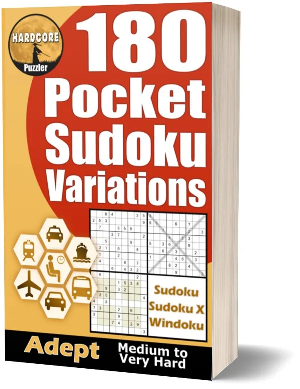 Cover of 180 Medium to Very Hard Pocket Sudoku Variations for Adults