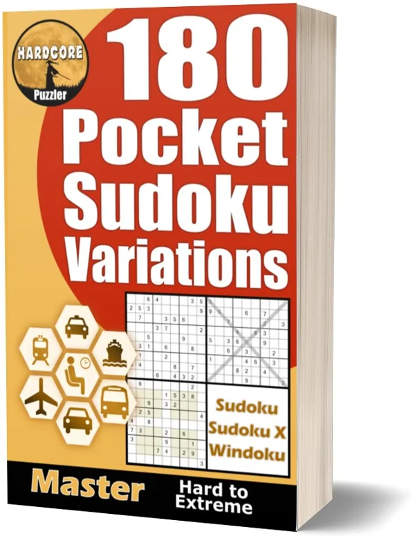 Cover of 180 Hard to Extreme Pocket Sudoku Variations for Adults