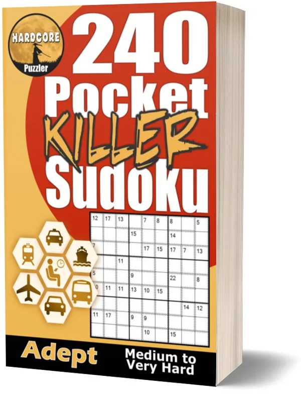 Cover of 240 Medium to Very Hard Pocket Killer Sudoku for Adults