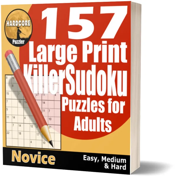 Cover of 157 Large Print Killer Sudoku Puzzles for Adults - Novice