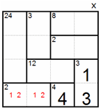 After: the bottom row is completed with 3, then the 3× cage gives 1 above it
