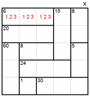 Before: the 6× cage uses 2 in the top row, so the 8× cage is 4 over 2