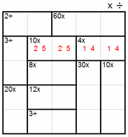 Before: row 2 leaves only 3 for its first square, so the 3÷ cage is 3 and 1