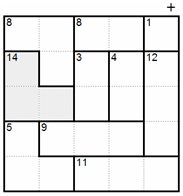 Before: the 14 L-shaped cage is 5 and 5 at the ends with 4 in the corner