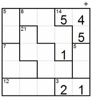 After: rows 1 and 2 total 30, which leaves 1 for the square poking into row 3