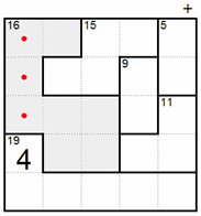 Before: column 1 total and the 16 cage fix the bottom-left square as 5