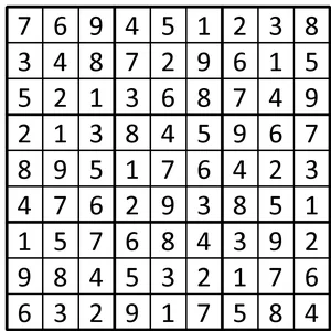 Completed grid for puzzle 100