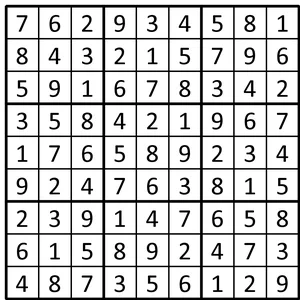Completed grid for puzzle 11