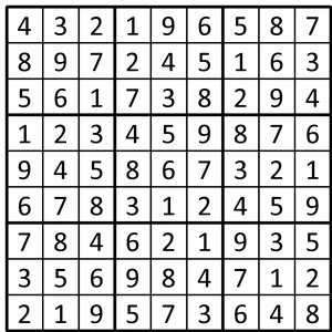Completed grid for puzzle 121