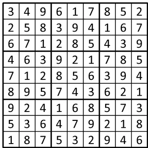 Completed grid for puzzle 124