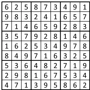 Completed grid for puzzle 127