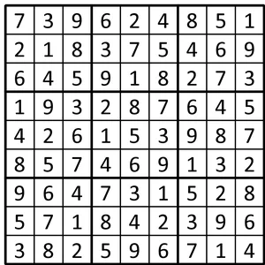 Completed grid for puzzle 129