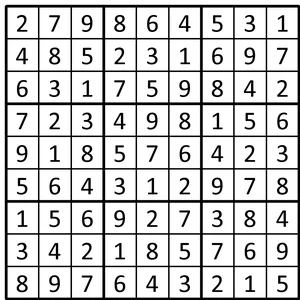 Completed grid for puzzle 134