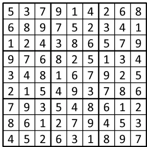Completed grid for puzzle 135