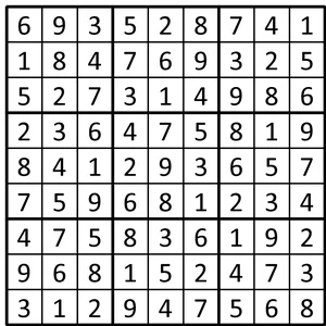 Completed grid for puzzle 136