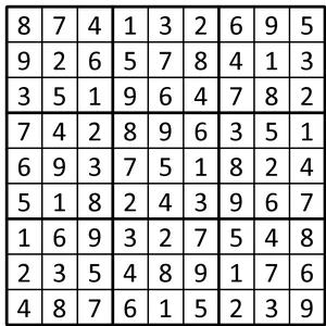 Completed grid for puzzle 141