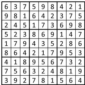 Completed grid for puzzle 144