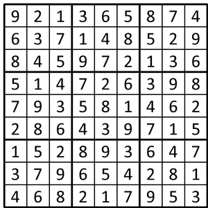 Completed grid for puzzle 149