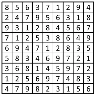 Completed grid for puzzle 150