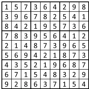 Completed grid for puzzle 151