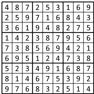 Completed grid for puzzle 153