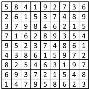 Completed grid for puzzle 154