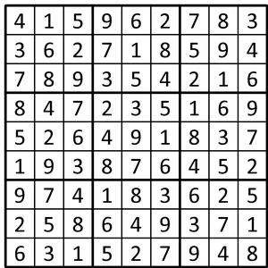 Completed grid for puzzle 156