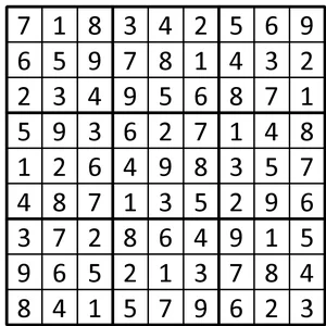 Completed grid for puzzle 158