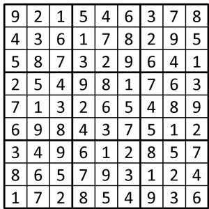 Completed grid for puzzle 164