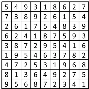 Completed grid for puzzle 18
