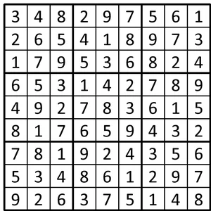 Completed grid for puzzle 182