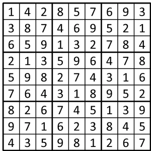 Completed grid for puzzle 184