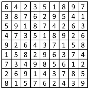 Completed grid for puzzle 187