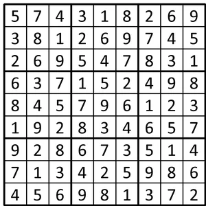 Completed grid for puzzle 189