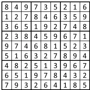 Completed grid for puzzle 19