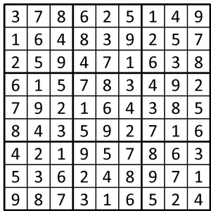 Completed grid for puzzle 191