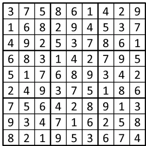 Completed grid for puzzle 197