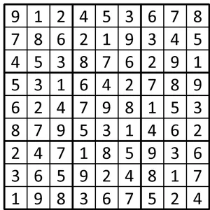 Completed grid for puzzle 198