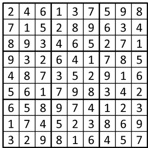 Completed grid for puzzle 20