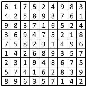 Completed grid for puzzle 22