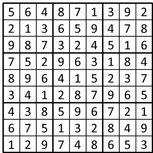 Completed grid for puzzle 221