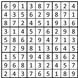 Completed grid for puzzle 25