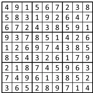 Completed grid for puzzle 29
