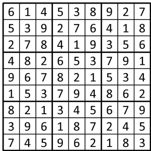 Completed grid for puzzle 3